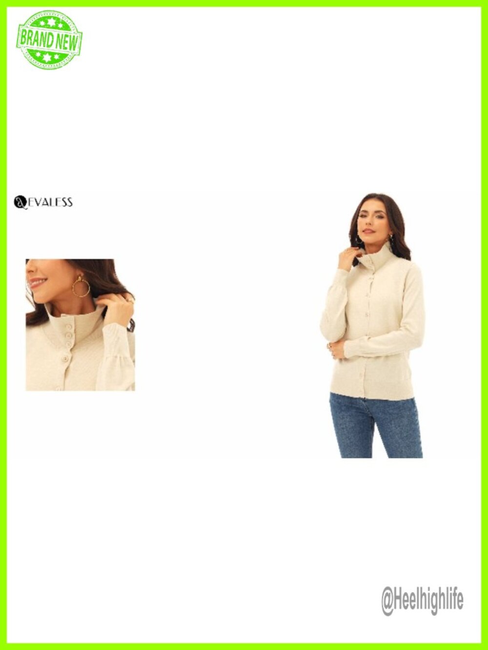 Wool Blend Cardigan Sweaters for Women Lightweight Button Down Lapel Collar - Picture 6 of 6